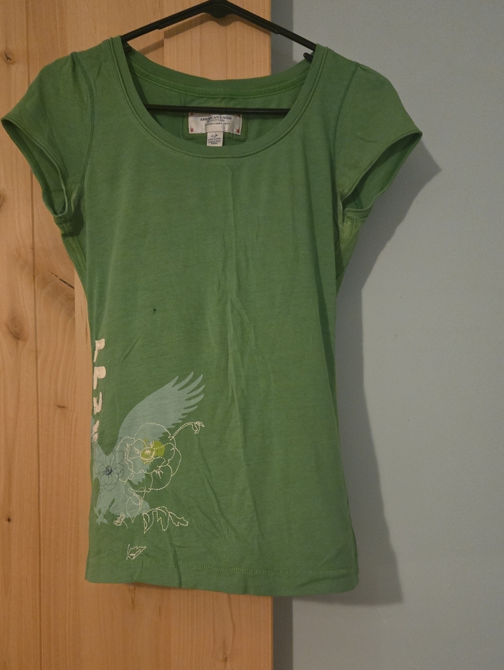 American Eagle Green Tee, Size Small
